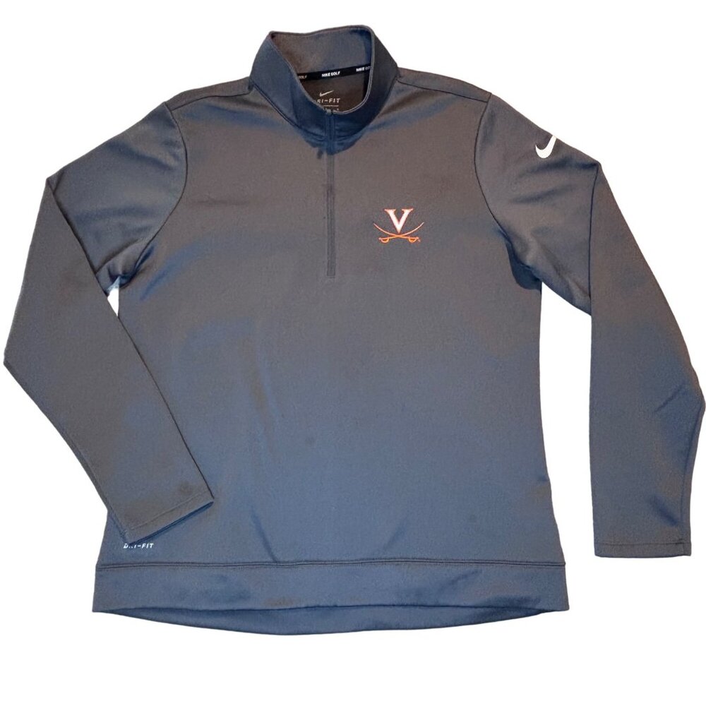 Nike Golf DriFit Virginia Cavaliers Grey Quarter Zip Size Large Womens